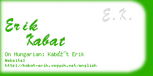 erik kabat business card